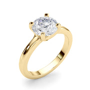 Brilliant Solitaire Round Diamond Engagement Ring in 10K/14K gold and platinum with certified lab-grown or natural diamonds