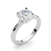 Brilliant Solitaire Round Diamond Engagement Ring in 10K/14K gold and platinum with certified lab-grown or natural diamonds