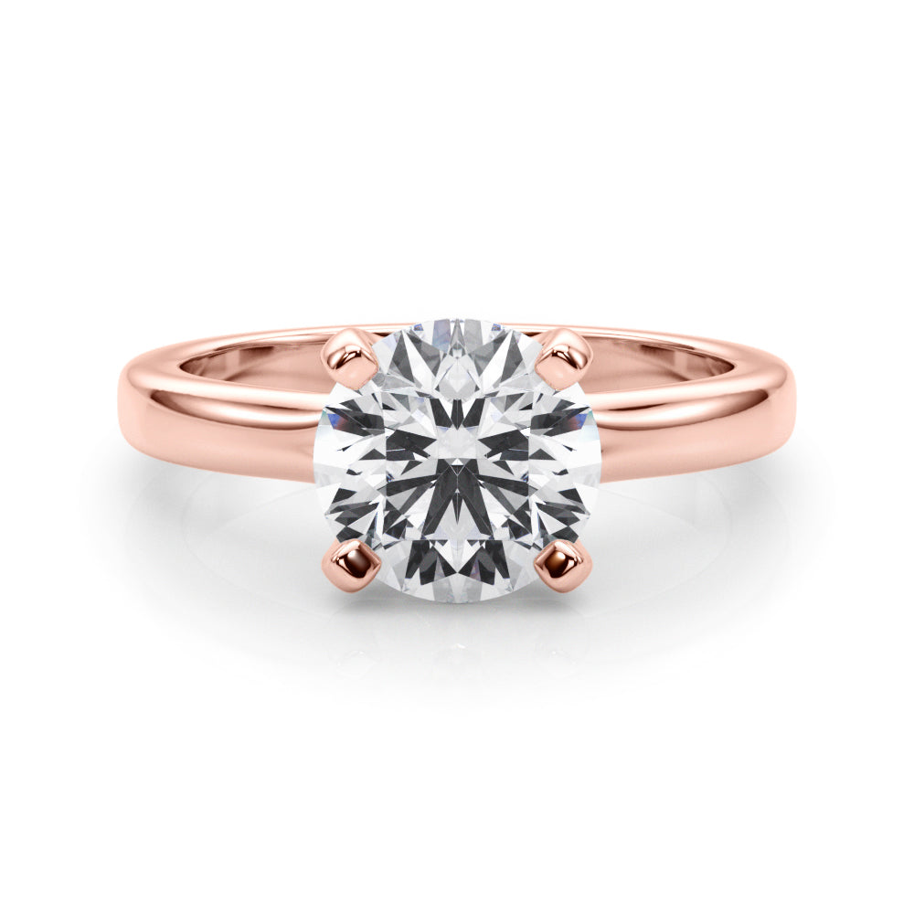 Brilliant Solitaire Round Diamond Engagement Ring in 10K/14K gold and platinum with certified lab-grown or natural diamonds