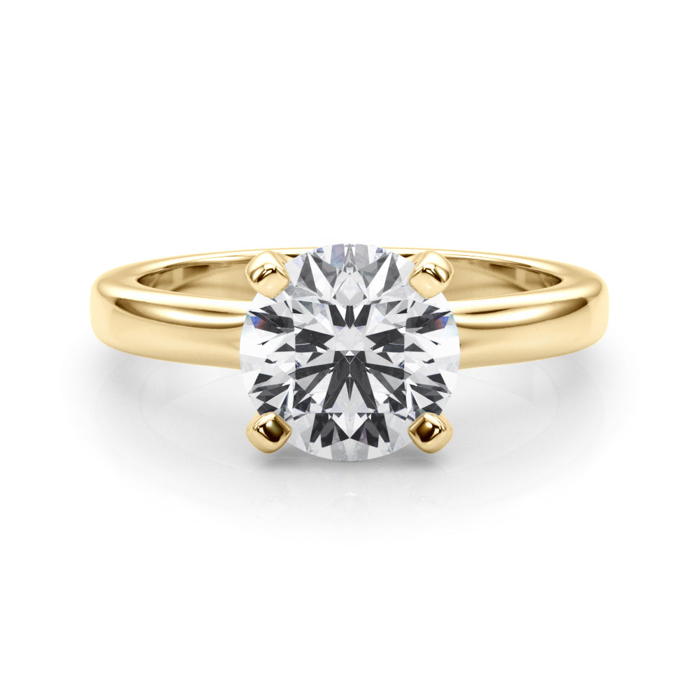 Brilliant Solitaire Round Diamond Engagement Ring in 10K/14K gold and platinum with certified lab-grown or natural diamonds