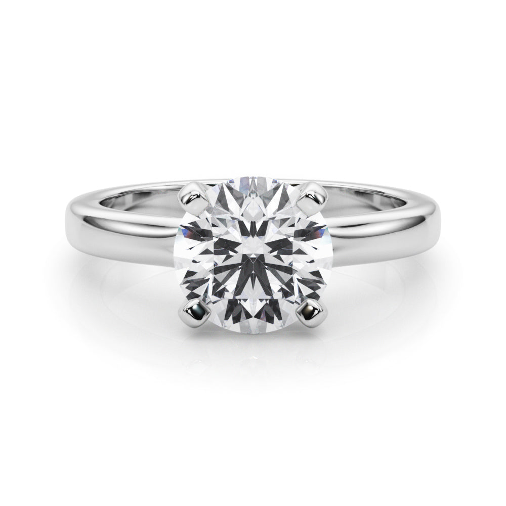 Brilliant Solitaire Round Diamond Engagement Ring in 10K/14K gold and platinum with certified lab-grown or natural diamonds