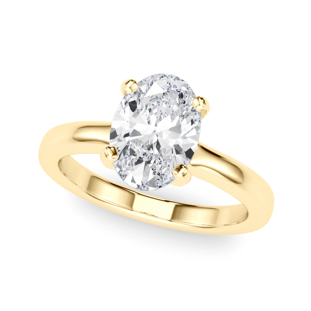 Majestic Solitaire Oval Diamond Engagement Ring in 10K/14K gold and platinum with certified lab-grown or natural diamonds