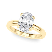 Majestic Solitaire Oval Diamond Engagement Ring in 10K/14K gold and platinum with certified lab-grown or natural diamonds