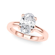 Majestic Solitaire Oval Diamond Engagement Ring in 10K/14K gold and platinum with certified lab-grown or natural diamonds