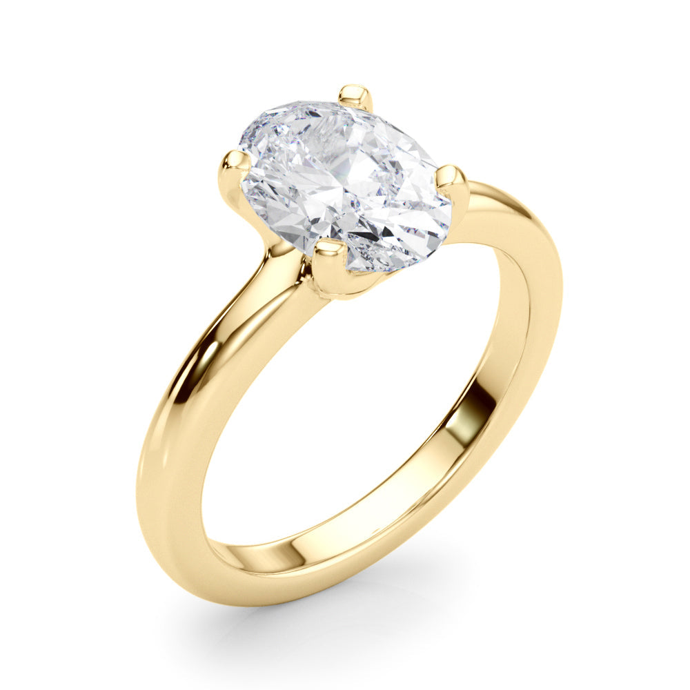 Majestic Solitaire Oval Diamond Engagement Ring in 10K/14K gold and platinum with certified lab-grown or natural diamonds