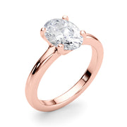 Majestic Solitaire Oval Diamond Engagement Ring in 10K/14K gold and platinum with certified lab-grown or natural diamonds