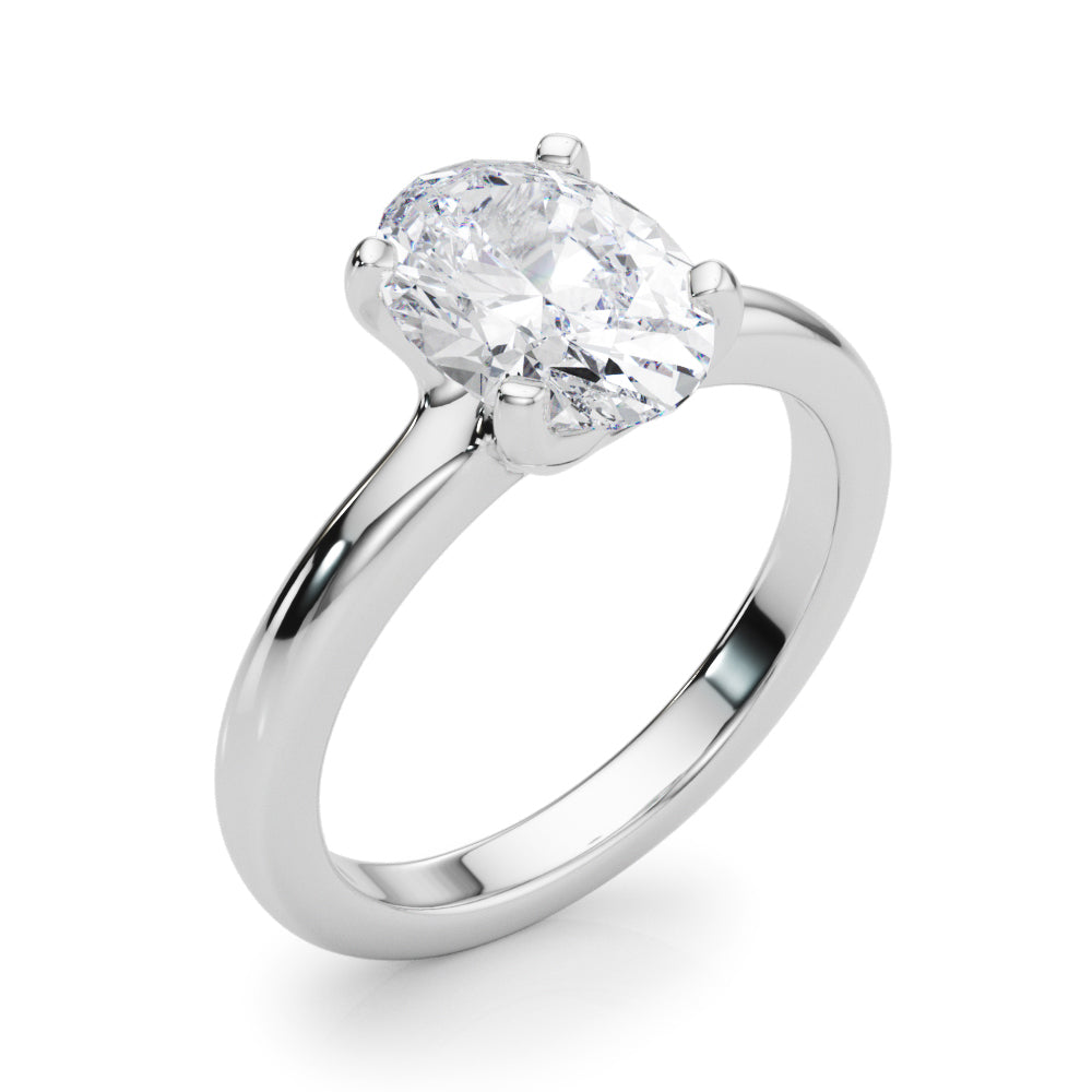 Majestic Solitaire Oval Diamond Engagement Ring in 10K/14K gold and platinum with certified lab-grown or natural diamonds