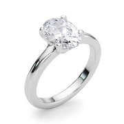 Majestic Solitaire Oval Diamond Engagement Ring in 10K/14K gold and platinum with certified lab-grown or natural diamonds
