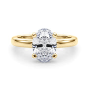 Majestic Solitaire Oval Diamond Engagement Ring in 10K/14K gold and platinum with certified lab-grown or natural diamonds
