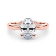 Majestic Solitaire Oval Diamond Engagement Ring in 10K/14K gold and platinum with certified lab-grown or natural diamonds