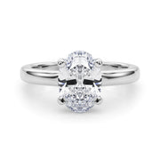 Majestic Solitaire Oval Diamond Engagement Ring in 10K/14K gold and platinum with certified lab-grown or natural diamonds