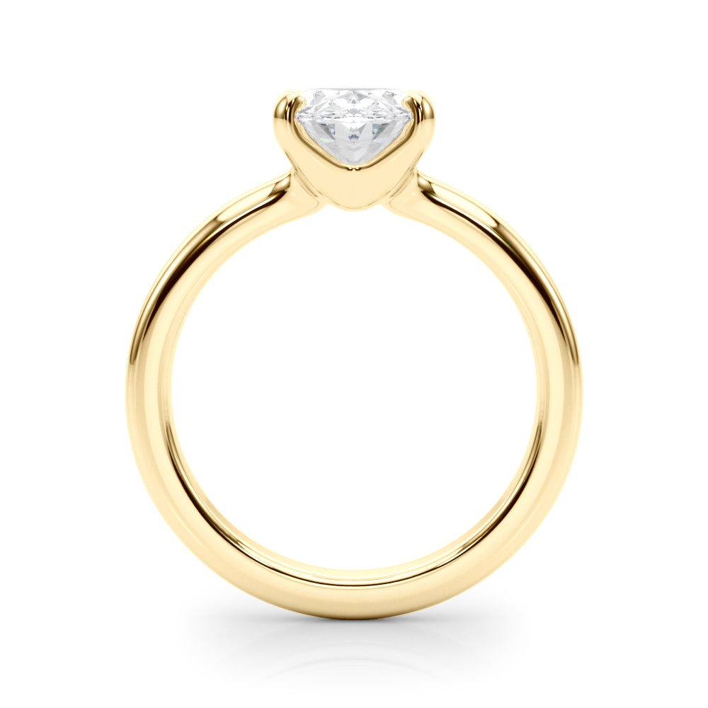 Majestic Solitaire Oval Diamond Engagement Ring in 10K/14K gold and platinum with certified lab-grown or natural diamonds
