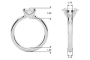 Majestic Solitaire Oval Diamond Engagement Ring in 10K/14K gold and platinum with certified lab-grown or natural diamonds