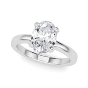 Majestic Solitaire Oval Diamond Engagement Ring in 10K/14K gold and platinum with certified lab-grown or natural diamonds