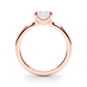 Sculpted Solitaire Cut Emerald Diamond Engagement Ring in 10K/14K gold and platinum with certified lab-grown or natural diamonds