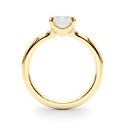 Sculpted Solitaire Cut Emerald Diamond Engagement Ring in 10K/14K gold and platinum with certified lab-grown or natural diamonds