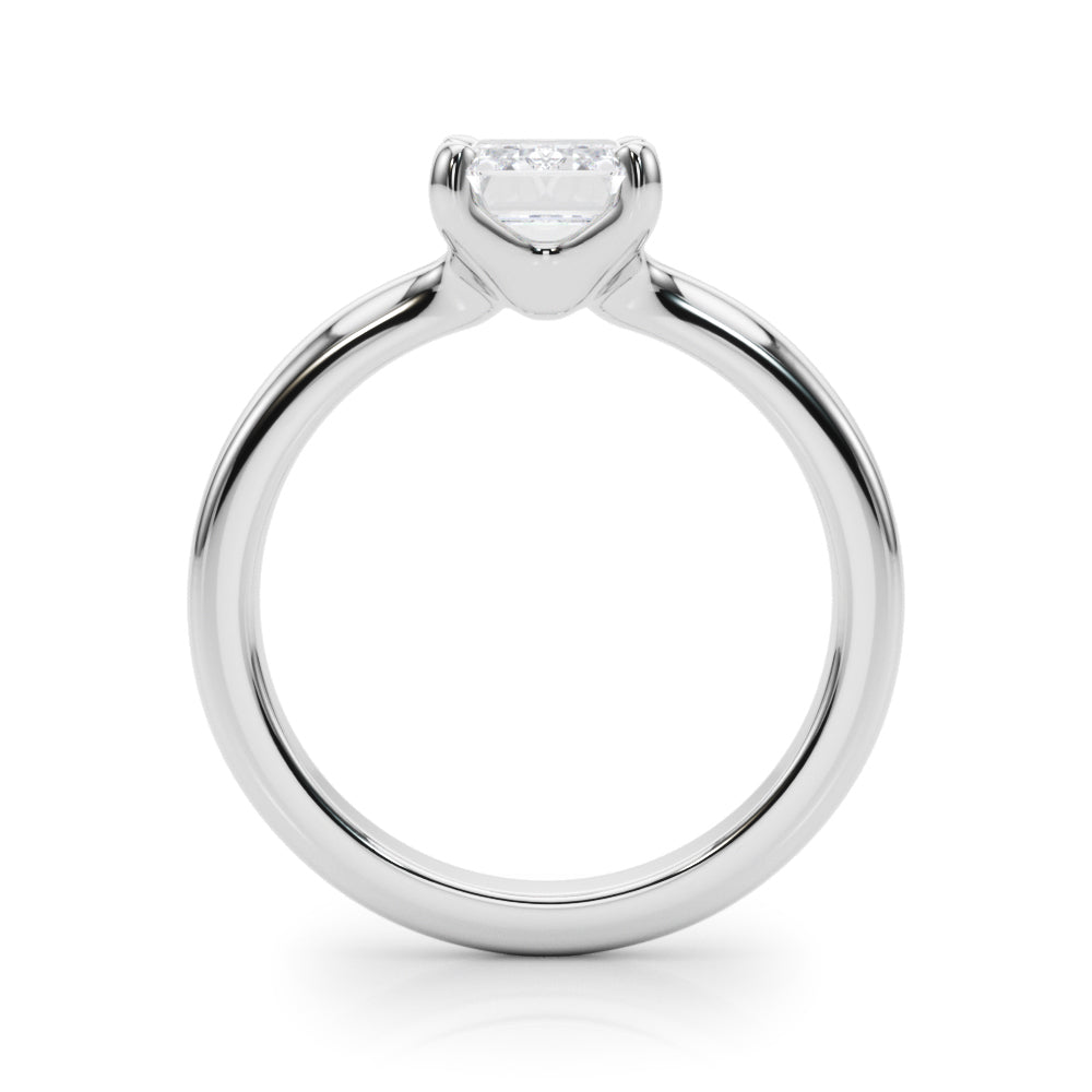 Sculpted Solitaire Cut Emerald Diamond Engagement Ring in 10K/14K gold and platinum with certified lab-grown or natural diamonds