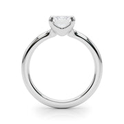 Sculpted Solitaire Cut Emerald Diamond Engagement Ring in 10K/14K gold and platinum with certified lab-grown or natural diamonds