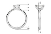 Sculpted Solitaire Cut Emerald Diamond Engagement Ring in 10K/14K gold and platinum with certified lab-grown or natural diamonds