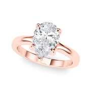 Couture Solitaire Shape Pear Diamond Engagement Ring in 10K/14K gold and platinum with certified lab-grown or natural diamonds