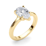 Couture Solitaire Shape Pear Diamond Engagement Ring in 10K/14K gold and platinum with certified lab-grown or natural diamonds
