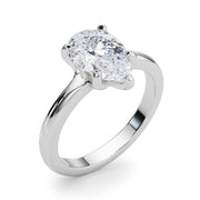 Couture Solitaire Shape Pear Diamond Engagement Ring in 10K/14K gold and platinum with certified lab-grown or natural diamonds