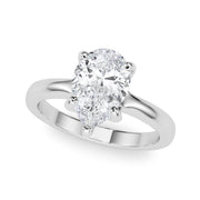 Couture Solitaire Shape Pear Diamond Engagement Ring in 10K/14K gold and platinum with certified lab-grown or natural diamonds
