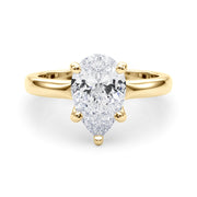Couture Solitaire Shape Pear Diamond Engagement Ring in 10K/14K gold and platinum with certified lab-grown or natural diamonds