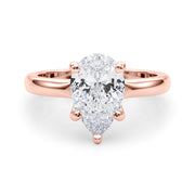 Couture Solitaire Shape Pear Diamond Engagement Ring in 10K/14K gold and platinum with certified lab-grown or natural diamonds