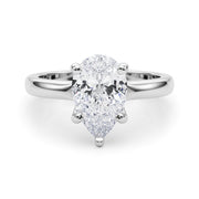 Couture Solitaire Shape Pear Diamond Engagement Ring in 10K/14K gold and platinum with certified lab-grown or natural diamonds