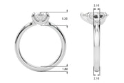 Couture Solitaire Shape Pear Diamond Engagement Ring in 10K/14K gold and platinum with certified lab-grown or natural diamonds