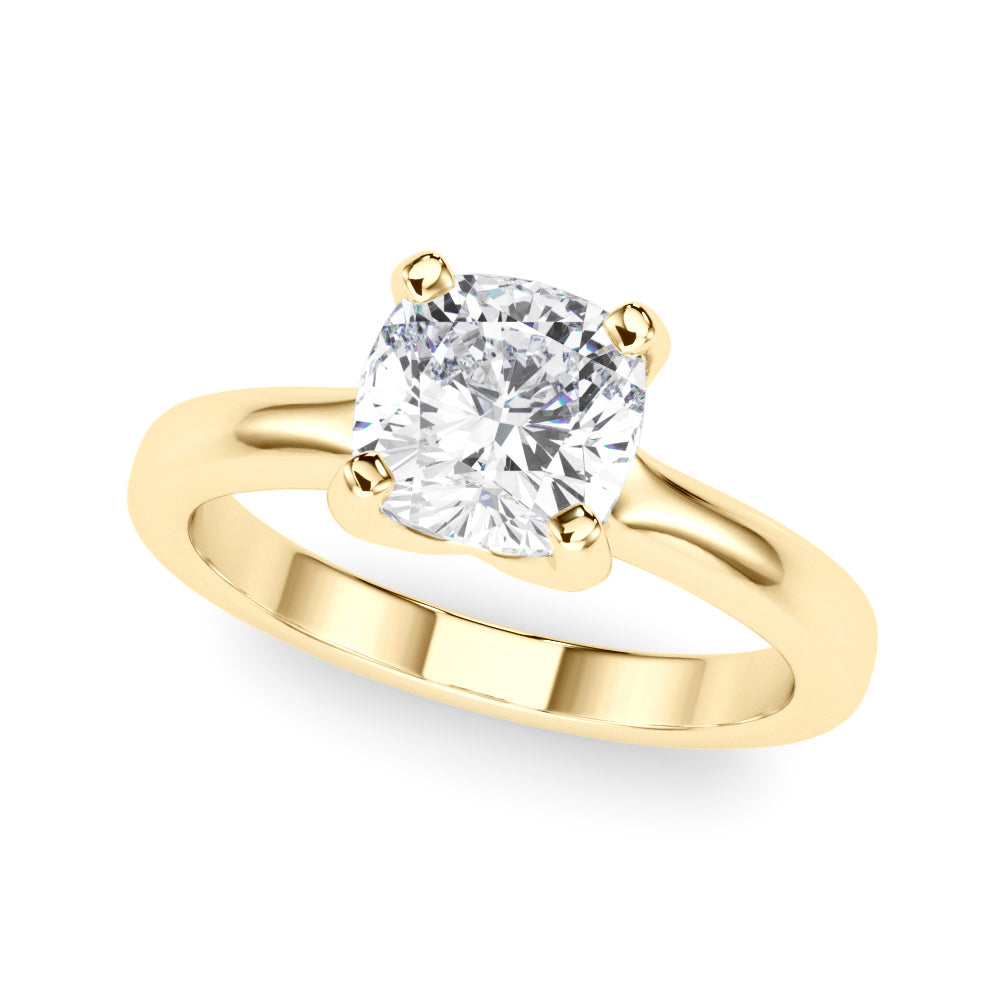 Statement Double Prong Engagement Ring Cushion Diamond Engagement Ring in 10K/14K gold and platinum with certified lab-grown or natural diamonds