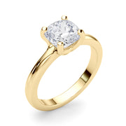 Statement Double Prong Engagement Ring Cushion Diamond Engagement Ring in 10K/14K gold and platinum with certified lab-grown or natural diamonds