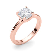 Statement Double Prong Engagement Ring Cushion Diamond Engagement Ring in 10K/14K gold and platinum with certified lab-grown or natural diamonds