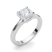 Statement Double Prong Engagement Ring Cushion Diamond Engagement Ring in 10K/14K gold and platinum with certified lab-grown or natural diamonds