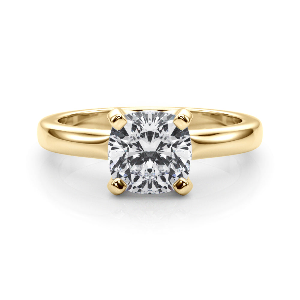 Statement Double Prong Engagement Ring Cushion Diamond Engagement Ring in 10K/14K gold and platinum with certified lab-grown or natural diamonds
