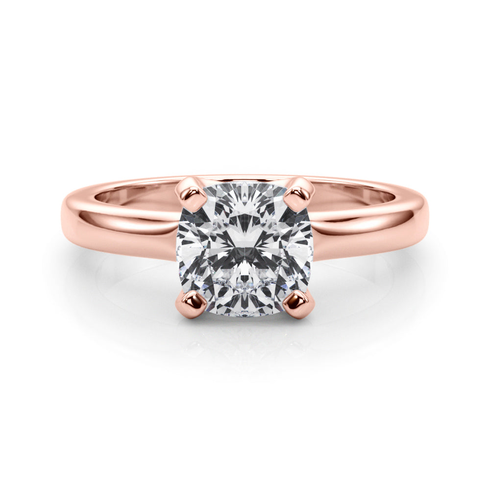 Statement Double Prong Engagement Ring Cushion Diamond Engagement Ring in 10K/14K gold and platinum with certified lab-grown or natural diamonds