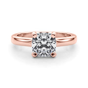 Statement Double Prong Engagement Ring Cushion Diamond Engagement Ring in 10K/14K gold and platinum with certified lab-grown or natural diamonds