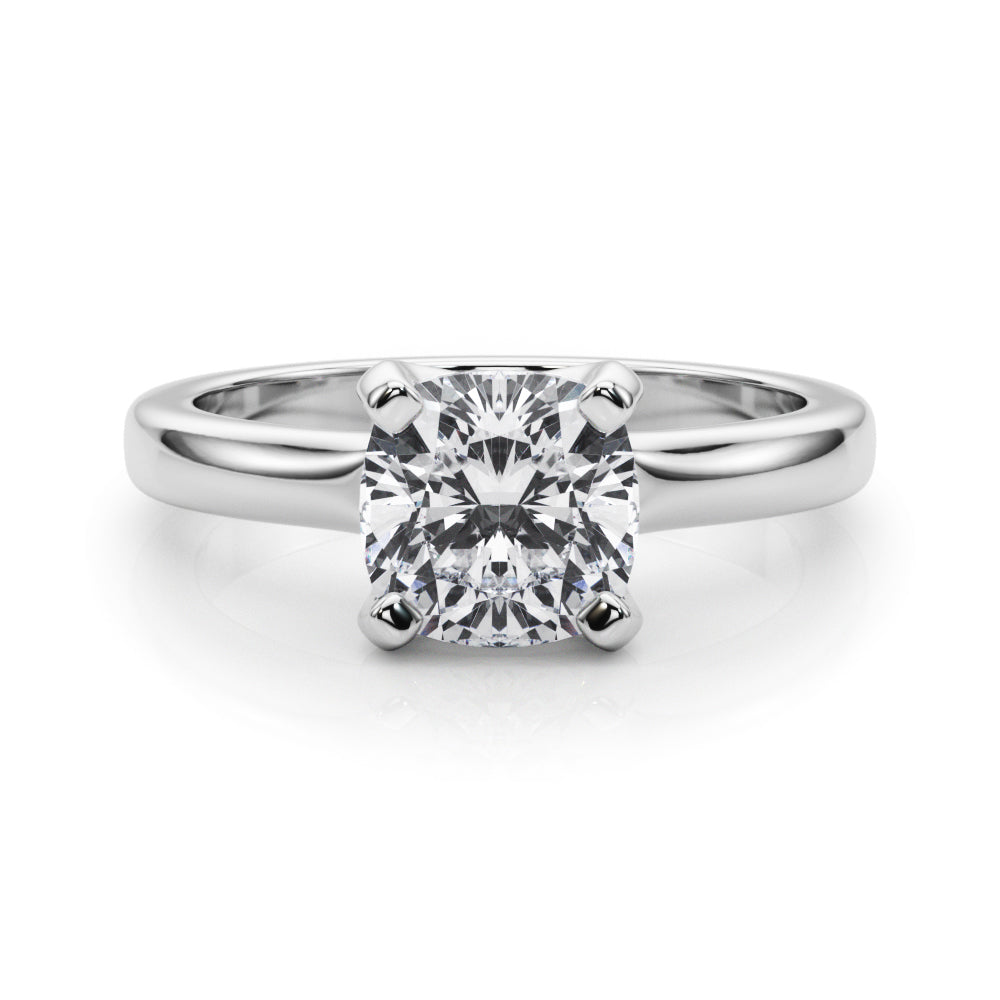 Statement Double Prong Engagement Ring Cushion Diamond Engagement Ring in 10K/14K gold and platinum with certified lab-grown or natural diamonds