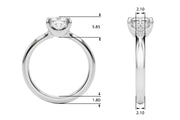 Statement Double Prong Engagement Ring Cushion Diamond Engagement Ring in 10K/14K gold and platinum with certified lab-grown or natural diamonds