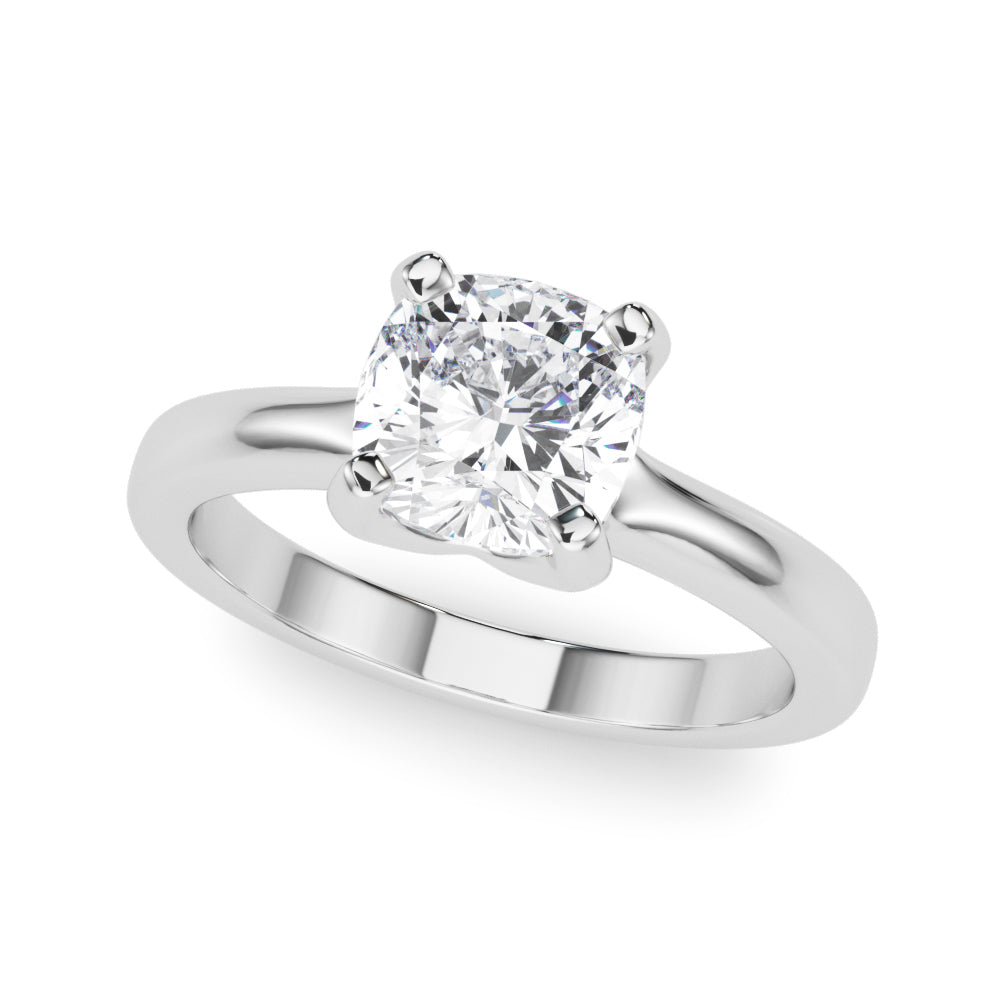 Statement Double Prong Engagement Ring Cushion Diamond Engagement Ring in 10K/14K gold and platinum with certified lab-grown or natural diamonds