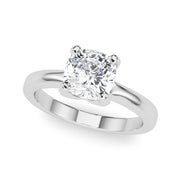 Statement Double Prong Engagement Ring Cushion Diamond Engagement Ring in 10K/14K gold and platinum with certified lab-grown or natural diamonds