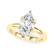 Lustrous Solitaire Marquise Diamond Engagement Ring in 10K/14K gold and platinum with certified lab-grown or natural diamonds