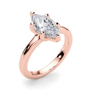 Lustrous Solitaire Marquise Diamond Engagement Ring in 10K/14K gold and platinum with certified lab-grown or natural diamonds