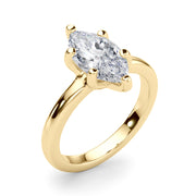 Lustrous Solitaire Marquise Diamond Engagement Ring in 10K/14K gold and platinum with certified lab-grown or natural diamonds