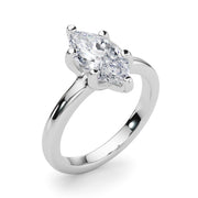 Lustrous Solitaire Marquise Diamond Engagement Ring in 10K/14K gold and platinum with certified lab-grown or natural diamonds