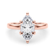 Lustrous Solitaire Marquise Diamond Engagement Ring in 10K/14K gold and platinum with certified lab-grown or natural diamonds
