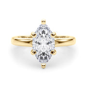 Lustrous Solitaire Marquise Diamond Engagement Ring in 10K/14K gold and platinum with certified lab-grown or natural diamonds