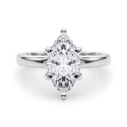 Lustrous Solitaire Marquise Diamond Engagement Ring in 10K/14K gold and platinum with certified lab-grown or natural diamonds