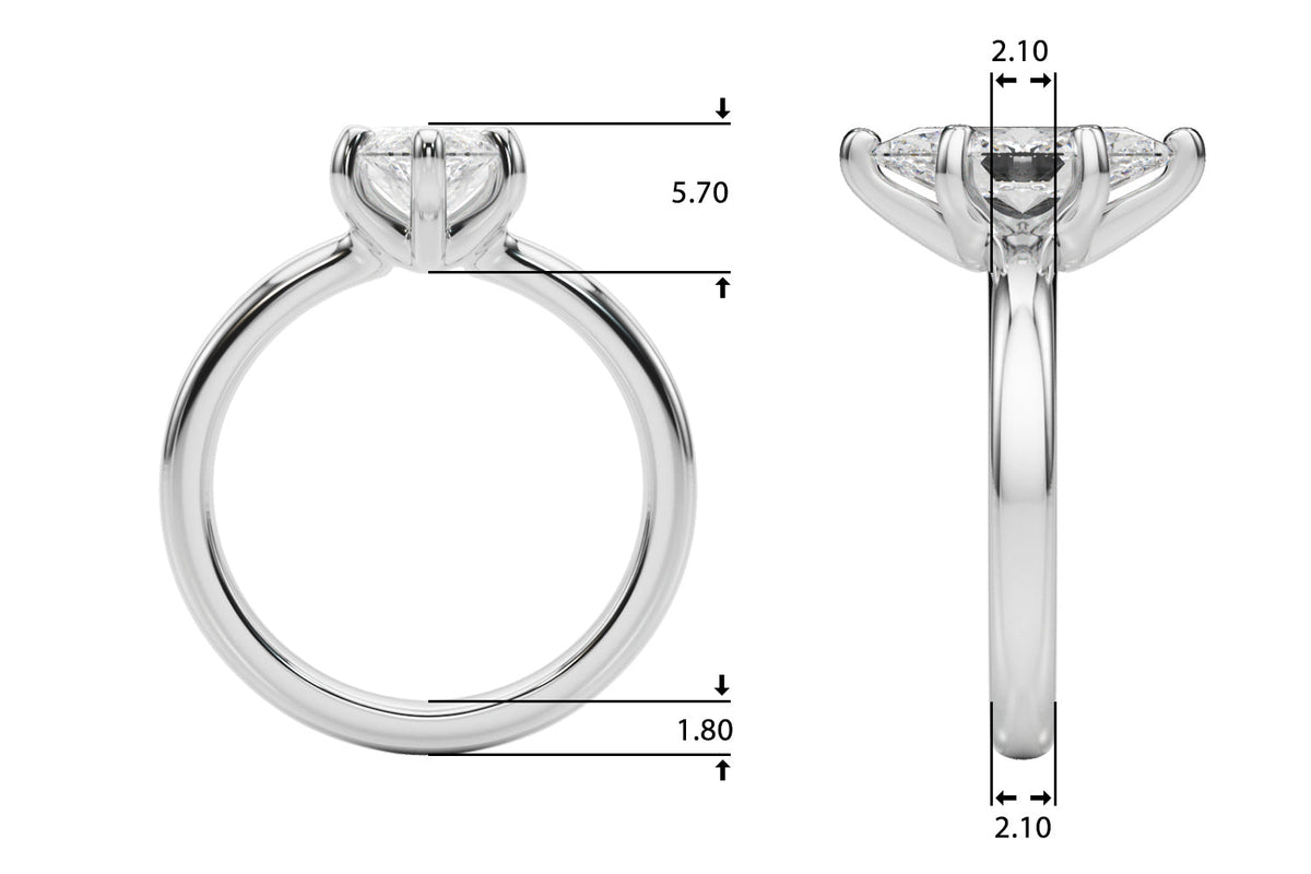 Lustrous Solitaire Marquise Diamond Engagement Ring in 10K/14K gold and platinum with certified lab-grown or natural diamonds